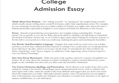 Create an excellent college admission essay,  letter of intent or personal statement