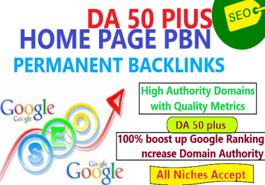 I will 100 homepage pbn permanent backlinks da50, dofollow,  index domain
