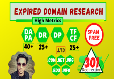 I will find expired domain having backlinks from high authority site on your niche based