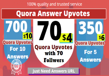 Buy 70 Quora UpVotes Get free 70 followers