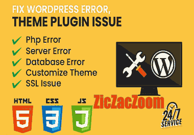 All In One Fix wordpress error,  Theme plugin issues,  PhP alerts,  Database bug or SSL warnings