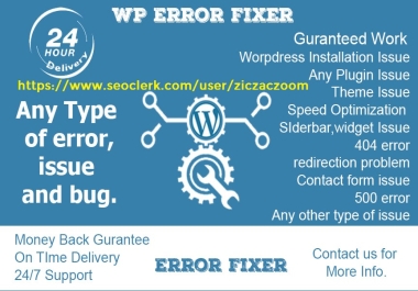 Fix WordPress Errors,  Bugs,  PHP,  Technical Problem,  Within 1 Day