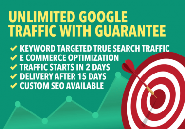 I will send unlimited google traffic with guarantee