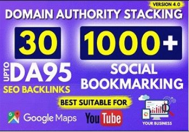 30 BEST High DA SEO Backlinks And 1000 Social Bookmarks For Your Website.