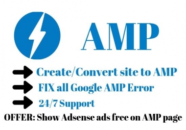 I'll Convert your website to AMP and fix all AMP errors in webmaster