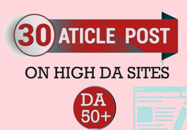 I will make 30 article submission in SEO backlinks.