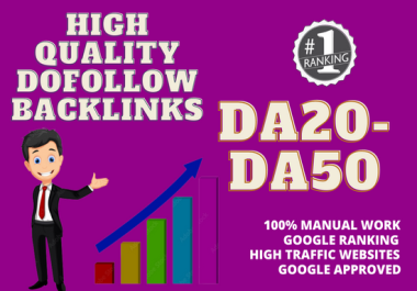 I will build 25 Dofollow Backlinks With DA 25-30 High Authority