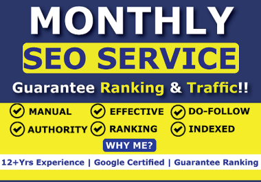 I Will Do Monthly SEO Service For TOP Ranking Results and Traffic