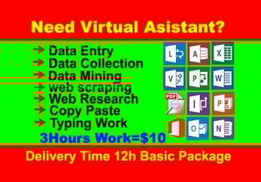 I will do all type of data entry,  mining,  scraping,  internet research work