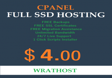 Unlimited SSD Web Hosting cPanel Softaculous