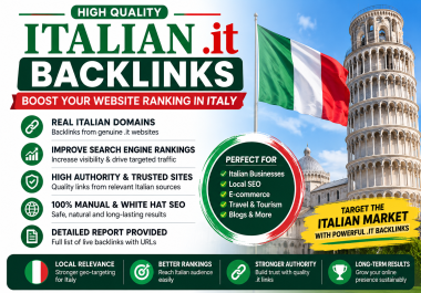 I will do 5 Italian backlinks. it seo off page link building