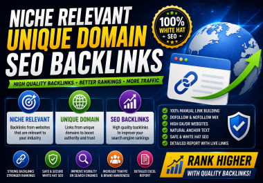 I will do 10 Niche Relevant Unique Domain SEO Backlinks