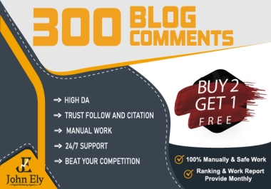 Build 300 high quality Blog Comment backlinks with white hat link building techniques