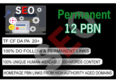2020Make 12 High PA DA TF CF HomePage PBN Backlinks
