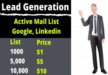 Google,  Linkedin,  Facebook Active Email Lead Generation