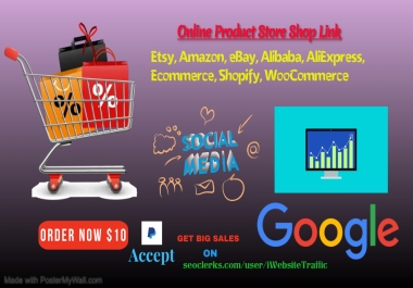 10,000 USA Real Human Traffic Amazon Alibaba AliExpress eBay Etsy Ecommerce Shopify WooCommerce