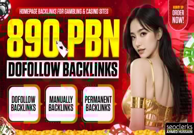 Rank 1 with 890 Premium PBN Do-Follow Homepage Backlinks High DR/DA for Gambling & Casino Sites