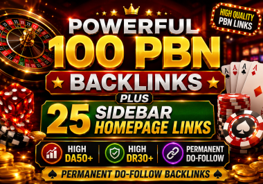 Powerful 100 PBN Backlinks Plus 25 Sidebar Homepage Links High DA50/DR30+ Permanent Do-Follow