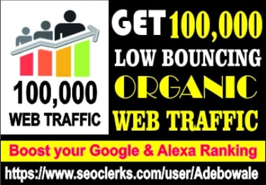 Get 100,000 Organic web traffic to your website/blog