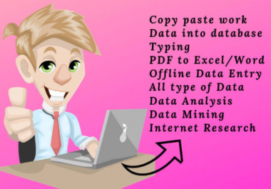 data entry typing work in excel spreadsheet