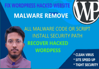 Remove malware and fix hacked wordpress website in 24 hour