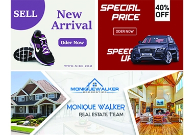 I will design 5 professional web banners for ads