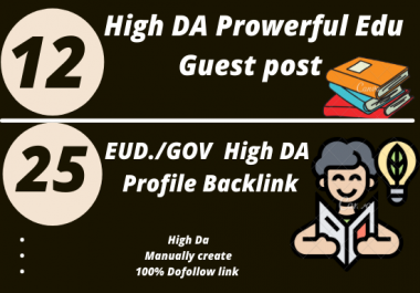 I will make 12 EDU Dofollow Guest post + 25 EDU/GOV Profile Backlink