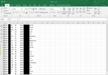 I will deliver to you excel list with 10000+ email addresses