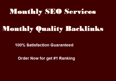 I will do monthly SEO maintenance monthly backlink of your website to get ranking