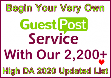 2,200 High DA/PA/CF Updated 2020 Free Guest Posts.