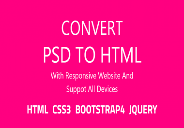 I will convert any kind psd file to html responsive website