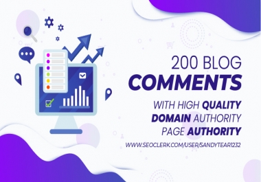 I will get 200 high da pa do follow backlinks using blog comments