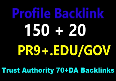 I will Manually Do - 150 Pr9 +20 Edu-Gov High Domains Authority Safe Seo Backlinks From