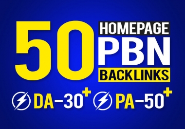 provide 50 homepage seo pbn backlinks PA 50 plus DA 30+ fast delivery
