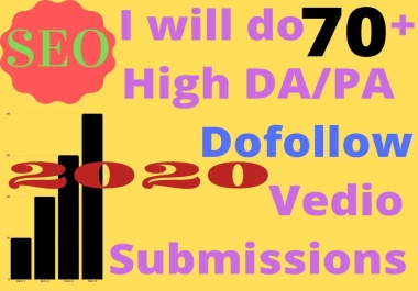 I will do 70 high da/ pa video submissions for you