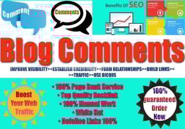 Do High Quality 30 Blog Comments Backlinks by Manually