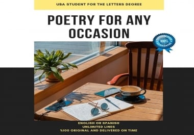 I will create original and creative poetry for any occasion