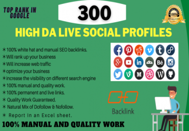 25 High DA Live Social Profiles For Your Business