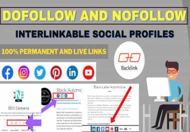 I will create 25 dofollow interlinkable social profiles