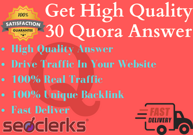 I'll Provide High Quality 30 Quora Answer