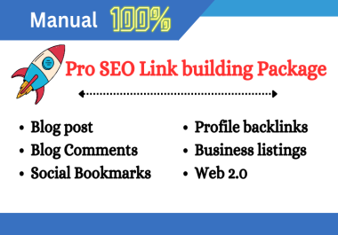 Pro All in one SEO link Building Package,  90 Manual backlinks Service