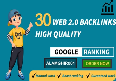 I will create 30 high authority web 2.0 backlinks