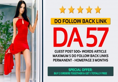 Permanent Do Follow Back Link in DA 55 Website