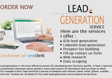 I will do b2b LinkedIn lead generation and data entry & Scrapping