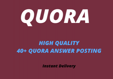 Provide you guaranteed high quality 40 Quora answer with link