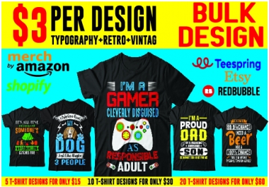I will do typography and custom t shirt design for you