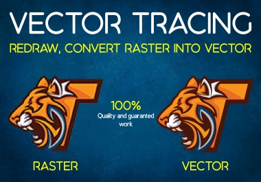 Do vector tracing, redraw and convert raster images into vector