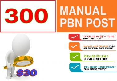 Build 300+ Backlink and 30+ Da 300+PA DOFOLLOW and Homepage pbn with 300+unique websile link for 30