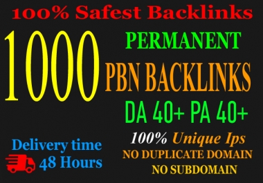 Build 1000+parmanent PBN with High DA 40+ PA 40+ and 100 Dofollow with