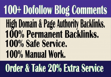 Build High Quality100+ Dofollow Blog Comments Backlinks